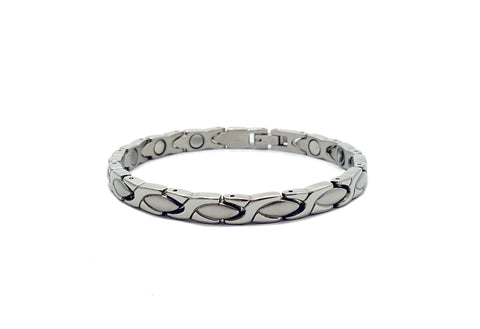 Pulsera magnética biológica de plata XO