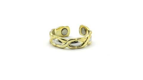 Anillo brillante de dos tonos XO