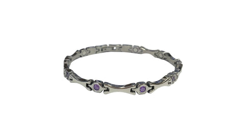 Pulsera de amatista plateada