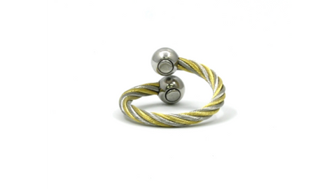Anillo de cuerda magnética – Bicolor y plata