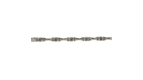 Pulsera de amatista plateada