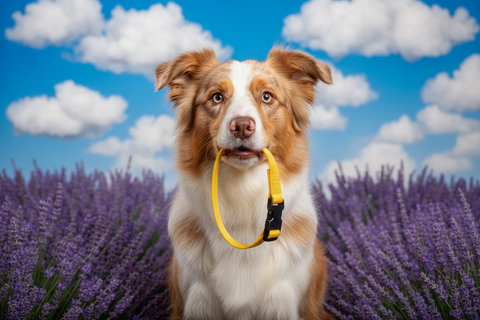 Collar magnético para perro amarillo