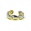 Anillo de hoja brillante de dos tonos