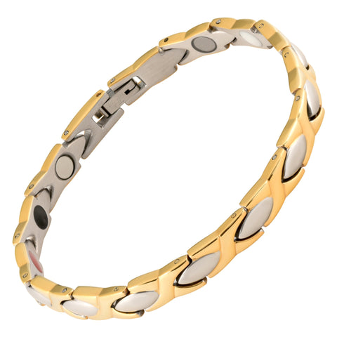 Pulsera de terapia magnética 4 en 1 de dos tonos Ionic XO