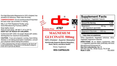Glicinato de magnesio 500 mg