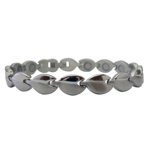 Pulsera Magnética Hojas Plateadas