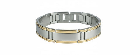 Pulsera Ancha Neomagnética Oro/Plata