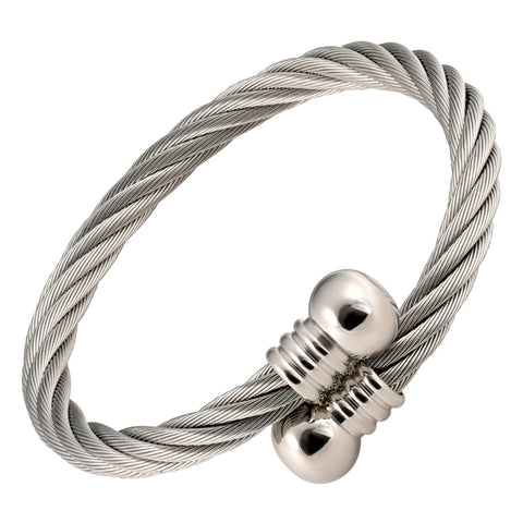 Pulsera de Cuerda Magnética- Toda Plateada