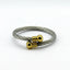 Pulsera magnética de cuerda - Alambre plateado y bolas doradas
