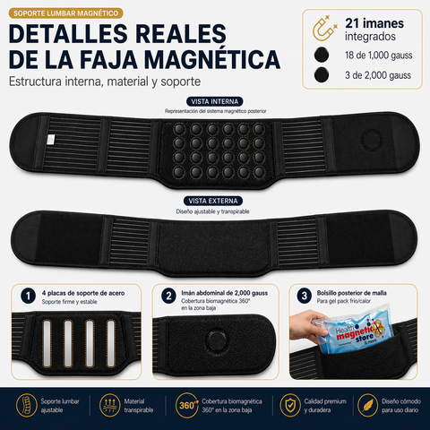 Cinturón magnético para la espalda