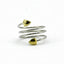 Anillo reductor de grasa en plata con extremo dorado