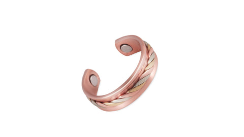 Anillo de cobre con detalle en 3 tonos