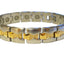 Pulsera magnética plateada con forma de reloj de arena dorado SS