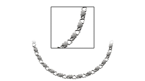 Collar magnético de corazón de plata