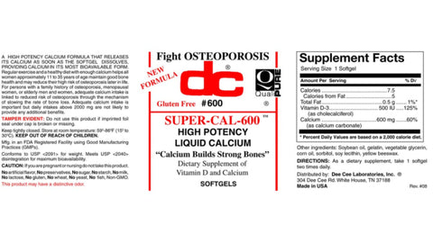 Super-Cal 600 - Suplemento de calcio con vitamina D