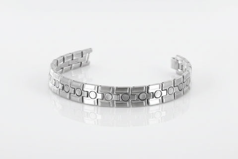 Pulsera magnética de acero inoxidable con líneas suaves